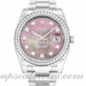 Damas Rolex Datejust 116244 Caja de 36 mm Movimiento automático Nácar - Dial de diamante negro