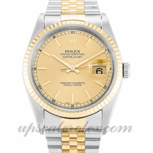Hombre Rolex Datejust 16233 Caja de 36 mm Movimiento automático Esfera de champán