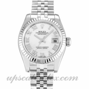 Damas Rolex Datejust Lady 179174 Caja de 26 MM Movimiento automático Nácar - Esfera blanca