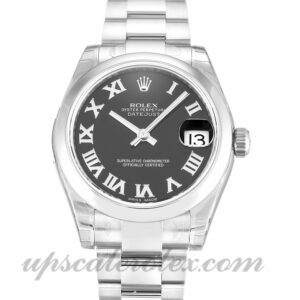 Damas Rolex Datejust Lady Movimiento automático Esfera negra 178240 Caja de 31 mm