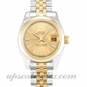 Damas Rolex Datejust Lady 179163 Caja de 26 mm Movimiento automático Esfera de champán