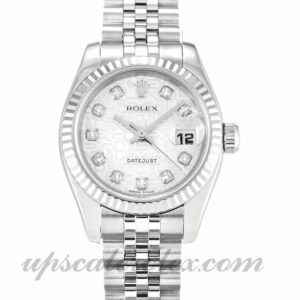 Damas Rolex Datejust Lady 179174 Caja de 26 mm Movimiento automático Silver Jubilee Diamond Dial
