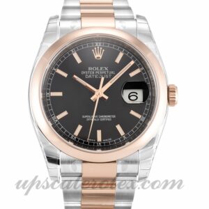 Hombre Rolex Datejust 116201 Caja de 36 mm Movimiento automático Esfera negra