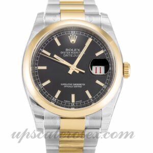 Hombre Rolex Datejust 116203 Caja de 36 mm Movimiento automático Esfera negra