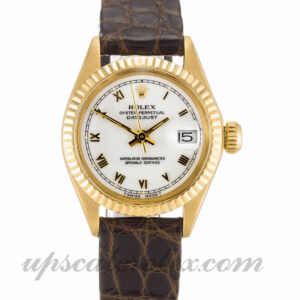 Damas Rolex Datejust Lady 6916 Caja de 26 mm Movimiento automático Esfera blanca