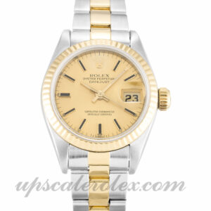 Damas Rolex Datejust Lady 69173 Caja de 26 mm Movimiento automático Esfera de champán