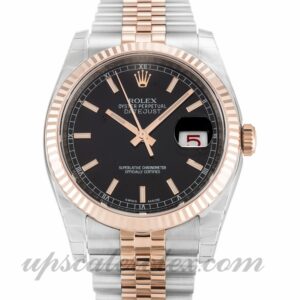 Rolex Datejust para hombre 116231 Caja de 36 mm Movimiento automático Acero inoxidable de grado 316 y oro rosa