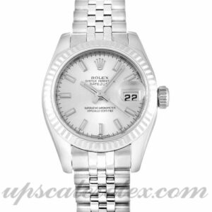 Damas Rolex Datejust Lady 179174 Caja de 26 mm Movimiento automático Esfera plateada