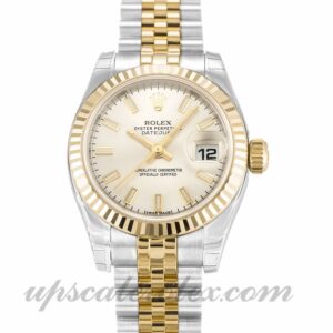 Damas Rolex Datejust Lady 179173 Caja de 26 mm Movimiento automático Esfera plateada