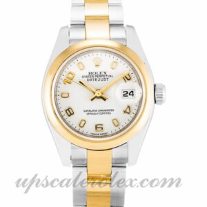 Damas Rolex Datejust Lady 179163 Caja de 26 mm Movimiento automático Esfera blanca