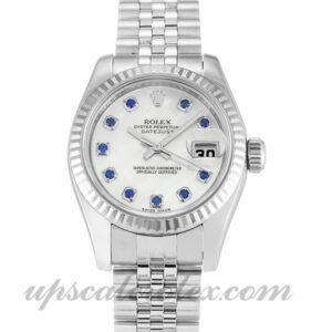 Damas Rolex Datejust Lady 179174 Caja de 26 mm Movimiento automático Nácar - Esfera blanca y zafiro