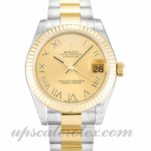 Damas Rolex Datejust Lady 178273 Caja de 31 mm Movimiento automático Esfera de champán