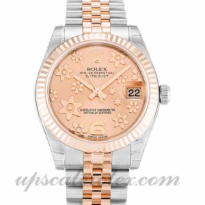 Unisex Rolex Mid-Size Datejust 178271 Caja de 31 mm Movimiento automático Esfera floral rosa