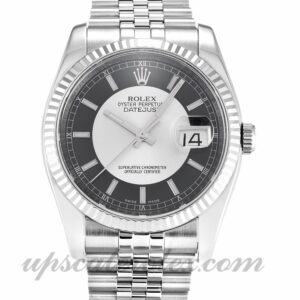 Hombre Rolex Datejust 116234 Caja de 36 mm Movimiento automático Esfera negra y plateada