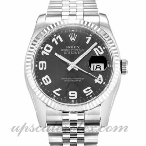 Hombre Rolex Datejust 116234 Caja de 36 mm Movimiento automático Esfera concéntrica negra