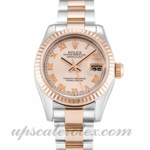 Damas Rolex Datejust Lady Movimiento automático Rose Dial 179171 Caja de 26 mm