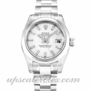 Damas Rolex Datejust Lady 179160 Caja de 26 mm Movimiento automático Esfera blanca