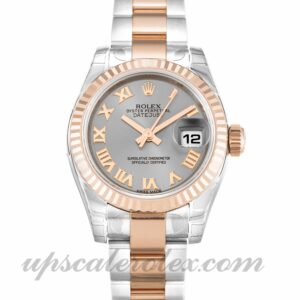Damas Rolex Datejust Lady 179171 Caja de 26 mm Movimiento automático Esfera de rodio