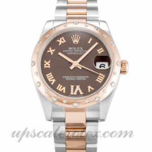 Damas Rolex Datejust Lady 178341 Caja de 31 mm Movimiento automático Esfera de diamantes de chocolate