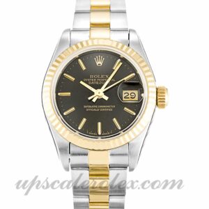 Damas Rolex Datejust Lady 69173 Caja de 26 mm Movimiento automático Esfera negra