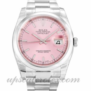 Hombre Rolex Datejust 116200 Caja de 36 mm Movimiento automático Esfera rosa