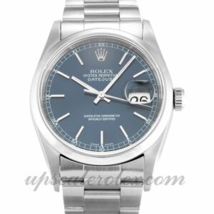 Hombre Rolex Datejust 16200 36 MM Caja Movimiento automático Esfera azul