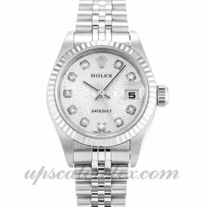 Damas Rolex Datejust Lady 79174 Caja de 26 mm Movimiento automático Silver Jubilee Diamond Dial
