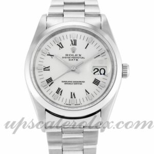 Unisex Rolex Oyster Perpetual Date 15200 Caja de 34 mm Movimiento automático Esfera blanca