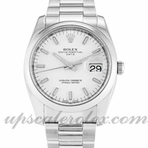 Rolex Oyster Perpetual Date Unisex 115200 Caja de 34 mm Esfera blanca