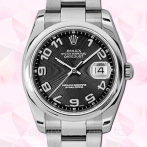 Rolex Datejust de los hombres 116200BKCAO 36mm Tono plateado Oysterlock