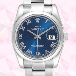 Rolex Datejust de los hombres 116200BLRO Tono plateado Automático Oysterlock