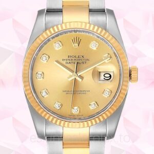 Rolex Datejust de los hombres 116233CDO 36mm Oysterlock Tono plateado