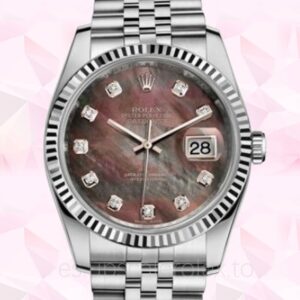Rolex Datejust de los hombres 116234BKMDJ Automático Pulsera Tono plateado