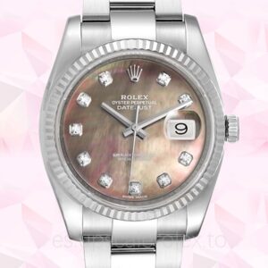 Rolex Datejust de los hombres 116234BKMDO Automático Oysterlock Tono plateado
