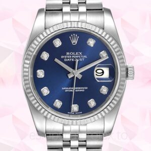 Rolex Datejust de los hombres 116234BLDJ Tono plateado 36mm Pulsera