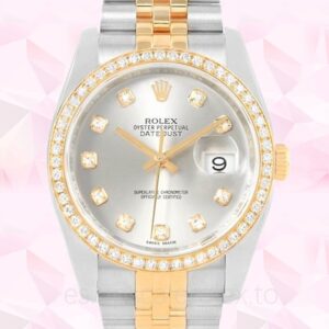 Rolex Datejust de los hombres 116243SDJ Esfera plateada 36mm