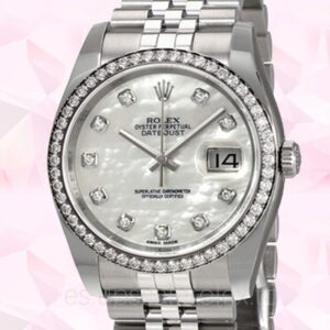 Rolex Datejust de los hombres 116244MDJ Pulsera Tono plateado