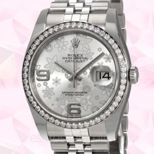 Rolex Datejust de los hombres 116244SFAJ Tono plateado Esfera floral plateada Automático