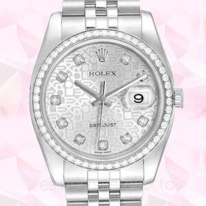 Rolex Datejust 116244SJDJ de los hombres Tono plateado Esfera plateada Pulsera