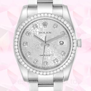 Rolex Datejust 116244SJDO de los hombres Oysterlock Esfera plateada Tono plateado