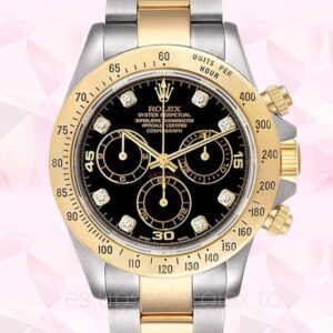 Rolex Daytona de los hombres 116523BKDO Tono plateado 40mm Esfera negra