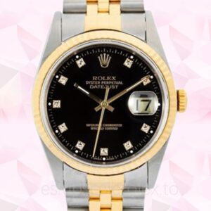 Rolex Datejust 16233BKDJ de los hombres Tono plateado 36mm Pulsera