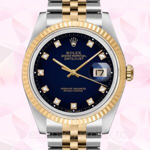 Rolex Datejust 16233BLDJ de los hombres 36mm Esfera de viñeta azul Automático
