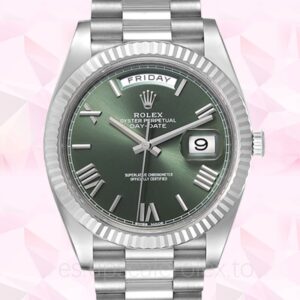 Rolex Day-Date 228239GNRP de los hombres 40mm Esfera verde Pulsera