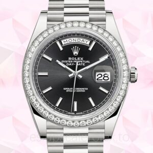 Rolex Day-Date 228349BKSP de los hombres Automático 40mm Tono plateado
