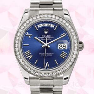 Rolex Day-Date 228349BLRP de los hombres Pulsera Automático Tono plateado