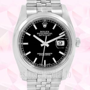 Rolex Datejust De Los Hombres 36mm 116200BKSJ Pulsera Jubileo Automático