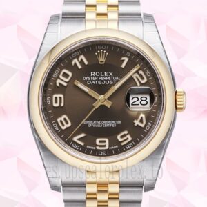 Rolex Datejust De Los Hombres 36mm 116203BRAJ Tono Plateado Reloj