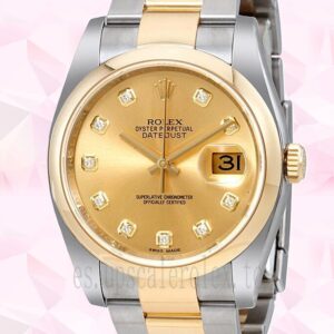 Rolex Datejust 116203CDO De Los Hombres 36mm Automático Tono Plateado