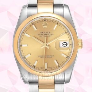 Rolex Datejust 36mm De Los Hombres 116203-72203 Tono Plateado
